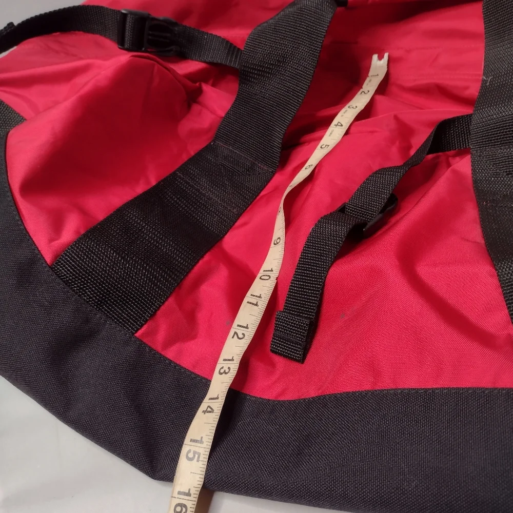 L.L. Bean Adventure Duffel Bag Red Black Travel Gym Bag Camping Overnight A34